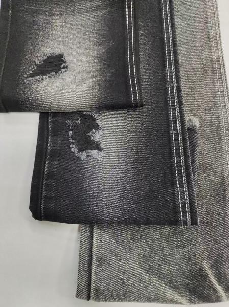 Super-soft Heavy Weight Cotton Polyester BLACK Denim Fabric with 180CM Full Width JSD3172A 13oz