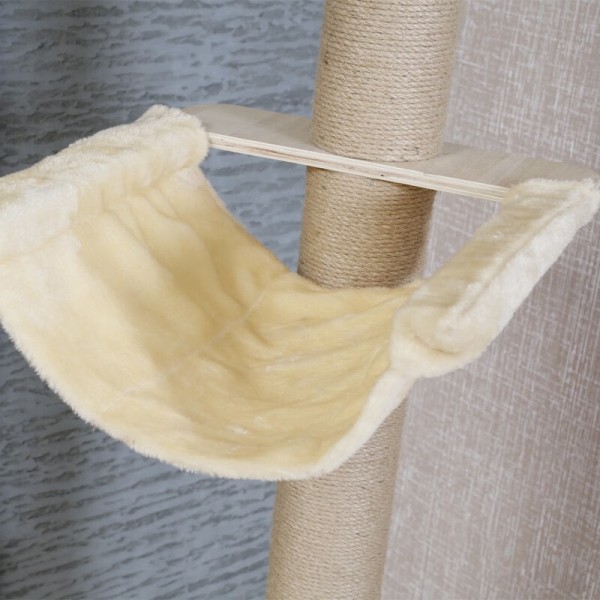 Floor-to-Ceiling Modern Luxury Sisal Wood Adjustable Durable Cat Climbing Frame Jumping Platform Cat Tree Condo Furniture Carton