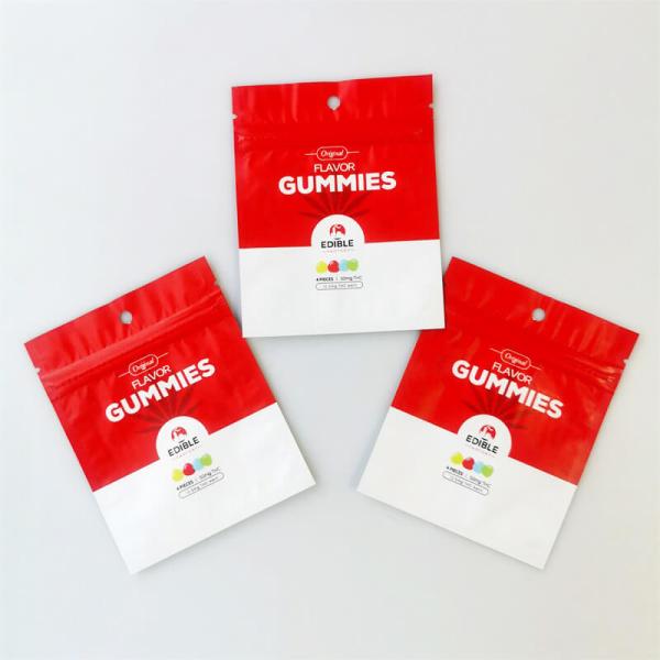 Трехсторонняя печать Гумовая Mylar трава упаковка Пластиковая упаковка мешок с молнии и отверстие