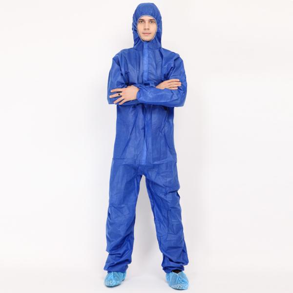 SMMS Breathable Disposable Coveralls , Disposable Work Overalls