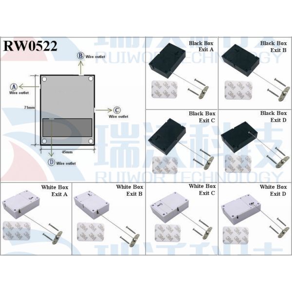RW0522 Cuboid Anti Theft Pull Box With 10x31MM Two Screw Perforated Oval Metal Plate Connector Installed By Screw