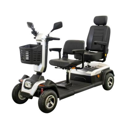 950W Dual Seats Electric Mobility Scooter With ELectric Magnetic Brake For Outdoor Travelling White