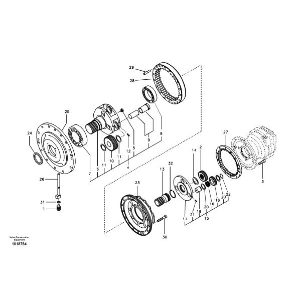 SA7118-38100 Swing Gearbox EC290 VOLVO VOE14542165