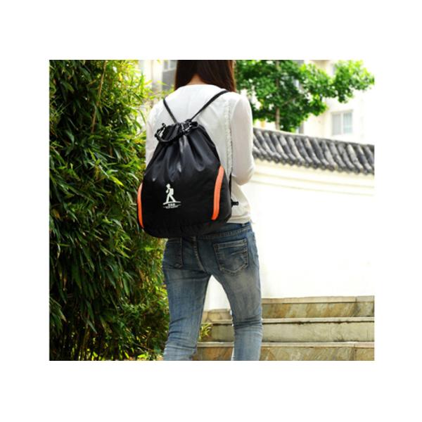 Customized 210D/420D polyester drawstring backpack shopping bag with customer logo