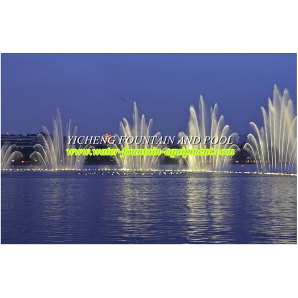 Musical Outdoor Big Water Fountain Equipment , Interactive Dancing Water Fountain