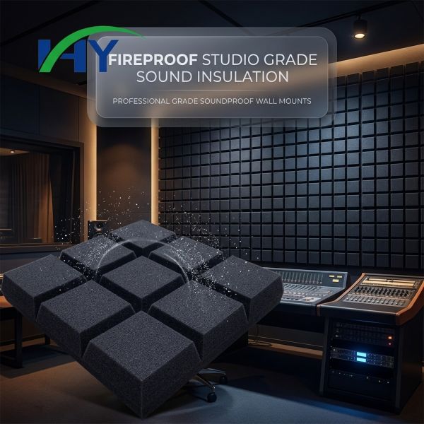 Acoustic Foam Wall Panels PET Flame Retardant Open Cell Sound Absorption