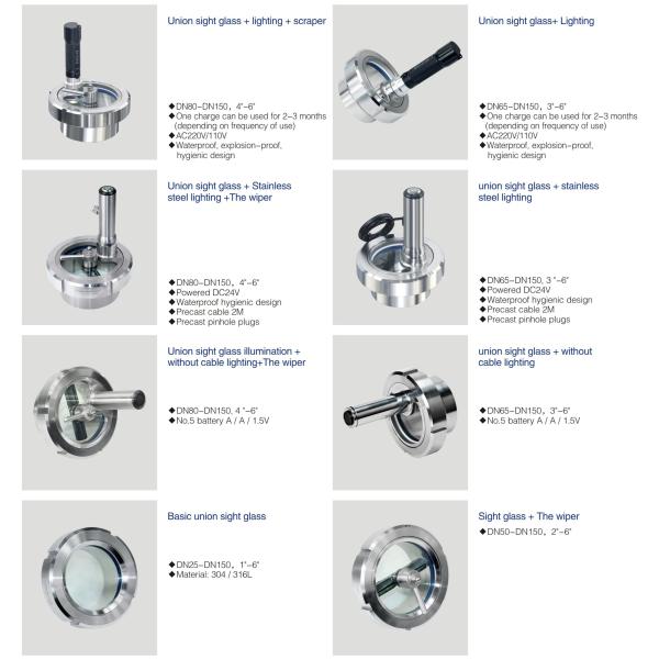 Стекло визирования соединения DIN SS316L фармацевтической промышленности для пробки фильтра