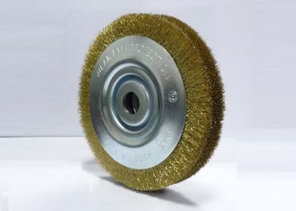 Heavy Duty Brass Wire Brush Wheel / Steel Wheel Brush For Cleaning Rust