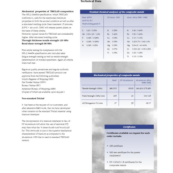 Aluminium Steel Marine Transition Joint Astm A 516 Gr.55 / Aluminium 1050a