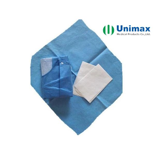 Blue Reinforced SMS 45gsm Disposable Surgical Gowns