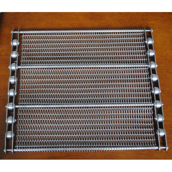 Food Grade High Temperature Metal Carbon  Mesh Flush Grid Oven Chain Link  Weave Spiral Conveyor Stainless Steel Wire Belt