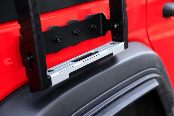 2018- WranglerJK WranglerJL CNC Machined Black Folding Side Ladder for Rubicon Jeep