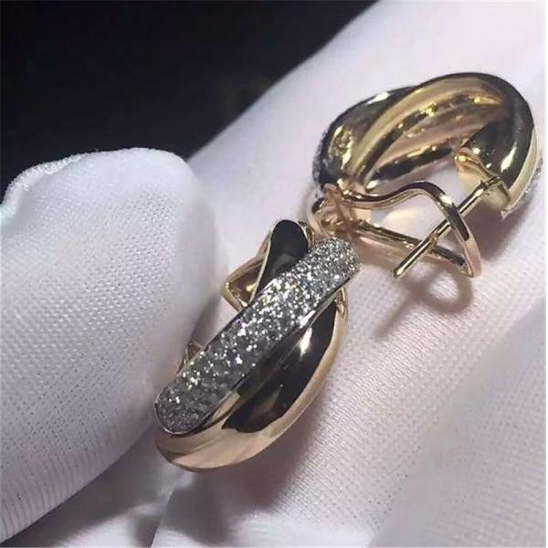 C Three circle ring earrings18K white gold, 18K yellow gold, 18K rose gold, diamond. Model: B8045300