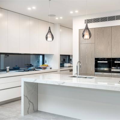 Melamine White Luxury Large Modular Kitchen Cabinet Set With Cupboard Pantry