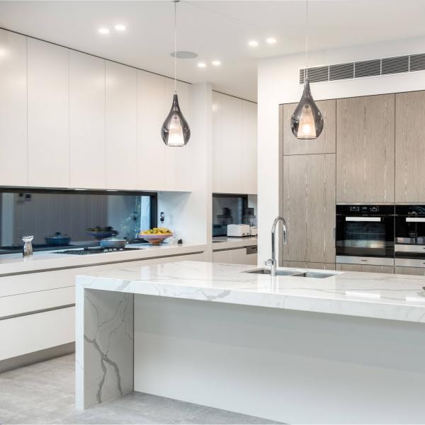 Melamine White Luxury Large Modular Kitchen Cabinet Set With Cupboard Pantry