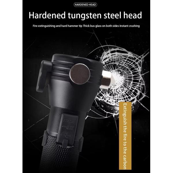 Сверхяркий светодиодный фонарь на открытом воздухе путешествие самостоятельное путешествие портативный спасательный фонарик с молотком солнечная флашка для зарядки