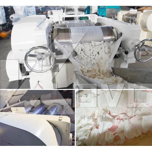 Three Roll Mill Soap Grinding Machine with High Wear Alloy Rollers, Water-Cooled Rollers, and Automatic Grinding