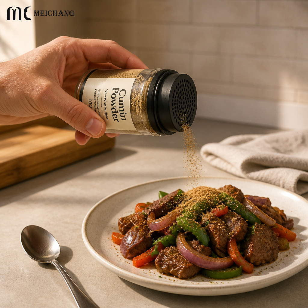 100g Plastic Powder Shaker Bottle with Double Cap for Spices & Baking Powders (MC-1511)