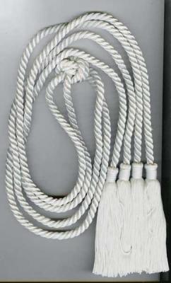 52 Inches two soft rayon honor cords tied-together with 4 inches tassels on both ends