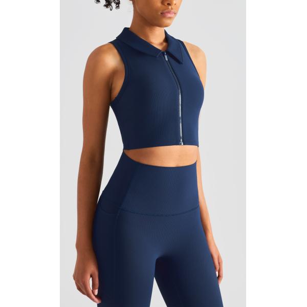 Front zipper fitness women's bra shock absorption sports vest