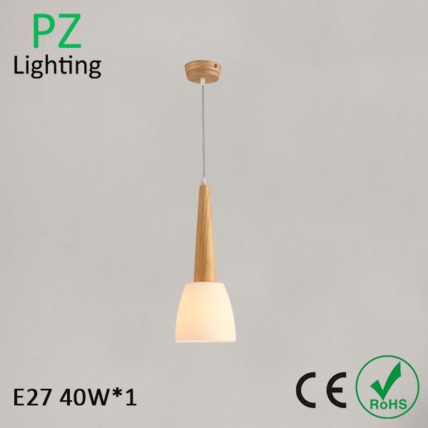 single head suspended Dinner room pendant light E27 bulb Top grade Thailand Oak wood
