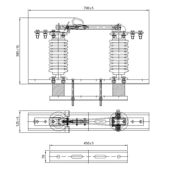 Одиночная фаза 15KV 600A отключая переключатель изолята фарфора