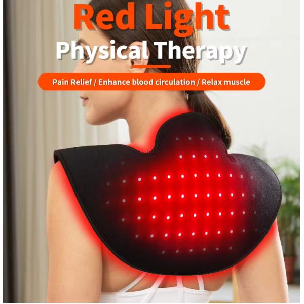 Near Infrared Shoulder Pain Relief Device – Red Light Therapy Pad with Vibration, 660nm & 850nm for Muscle Relaxation & Recovery