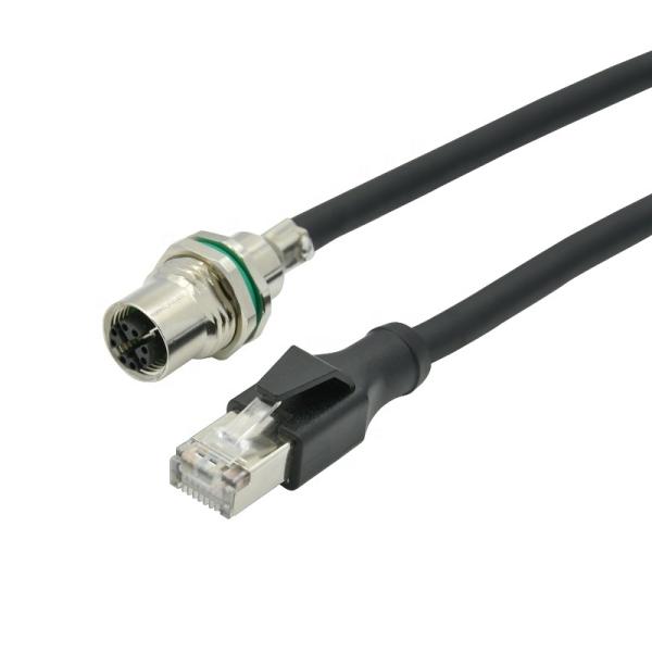 M12 Ethernet Cable 4pin 8pin D X Code for Industrial Camera Machine Vision
