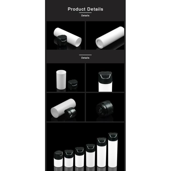 Цилиндр ясности сливк стороны вокруг безвоздушных бутылок с алюминиевым насосом обработки финиша