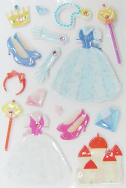 Tipo de impressão giratório 3D do telefone celular adorável da princesa Kawaii Inchado Etiqueta Para
