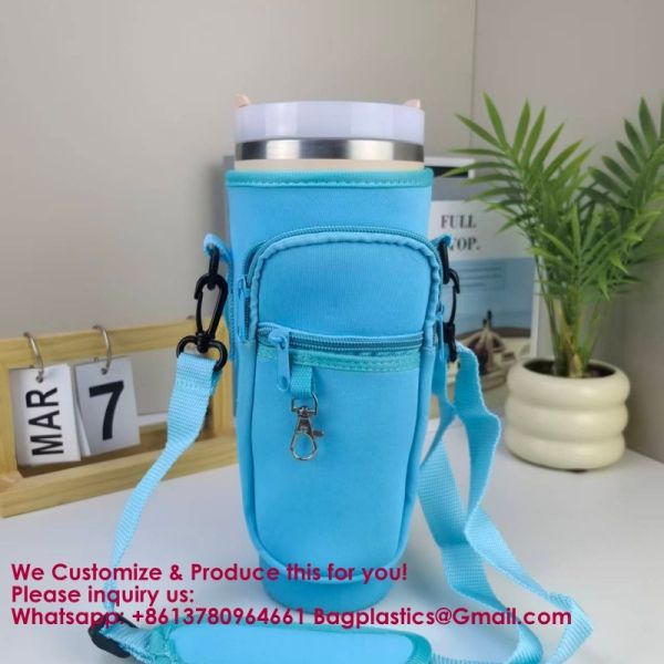 Customizable Foldable Durable Waffle-Embossed Neoprene Cup Sleeves | Reusable Insulated Lightweight Cola & Bottle Sleeves