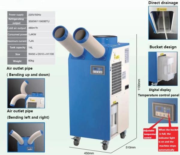 11900BTU Portable Spot Air Cooler For Home / Office Environmental Cooling