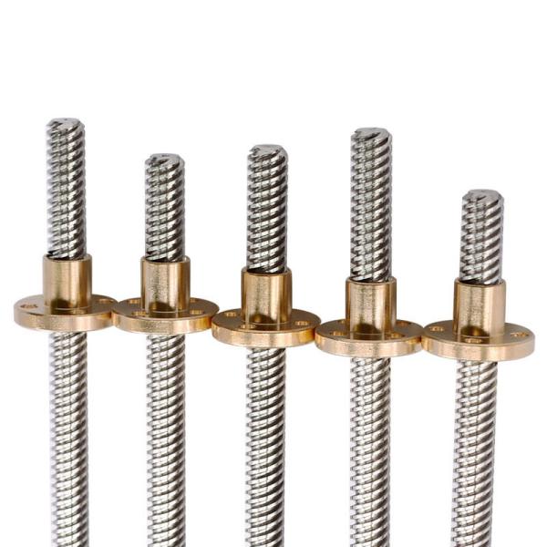 Stainless Steel 2mm Pitch 3D Printer Accessories T8 Lead Screw With Nut