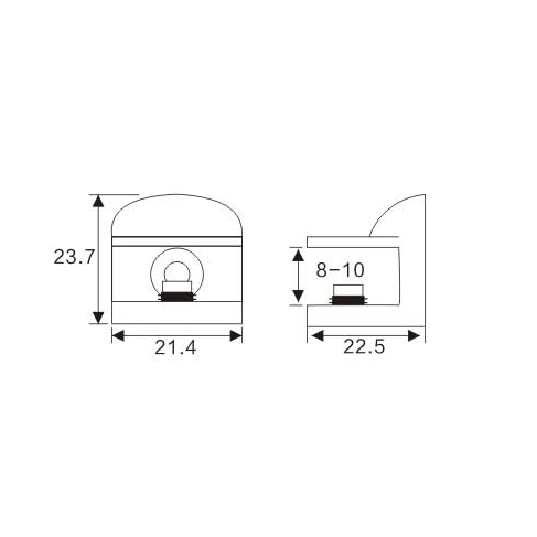 Fixed Glass Holder YS-039M, Zinc Alloy,  for glass 8-10mm, finishing chrome or Satin