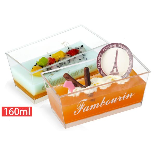 Hard plastic mousse cup tiramisu dessert pudding packaging box with lid