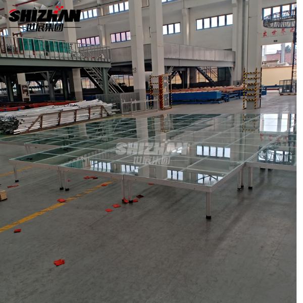 Plataforma ajustable real de cristal de acrílico de la etapa de la sala de estar del marco de aluminio