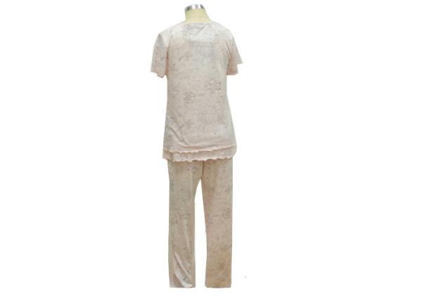 Lounging Women'S 100 Cotton Pajama Sets , Womens Cuffed Pyjamas Eco Friendly