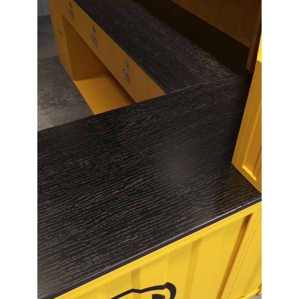 Compact Container Front Desk Iron Gym Reception Desk Commercial
