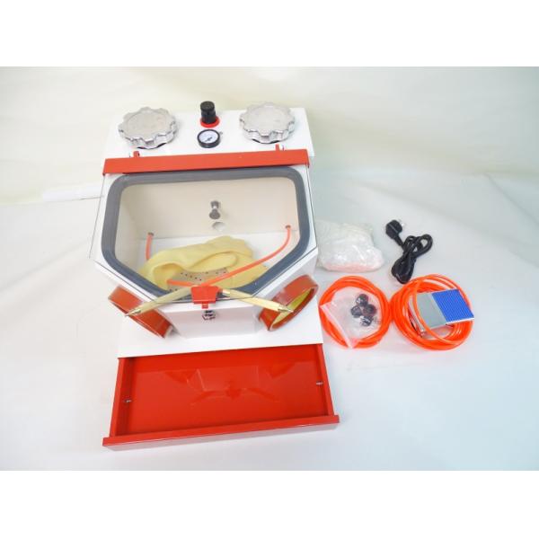 Large Window Twin Pen Dental Sandblaster With Drawer Powerful Dental Lab Equipment