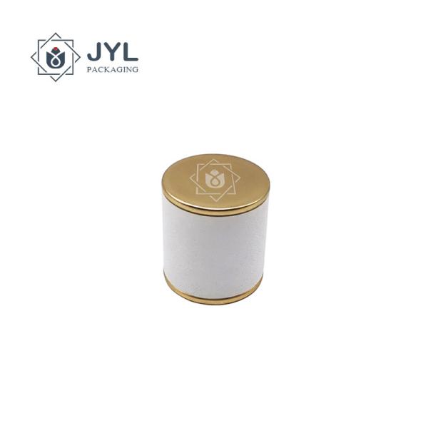 Tampão luxuoso do OEM Zamac Parfum com couro e texto para tipos de Europa Parfum