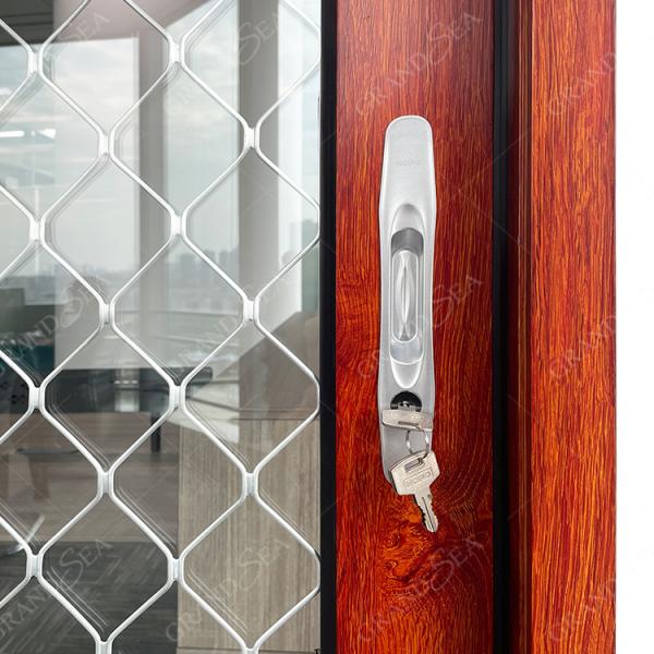 Grandsea Factory Direct High Quality Porte Wooden Grain Waterproof External Aluminum Sliding Double Tempered Glass Doors