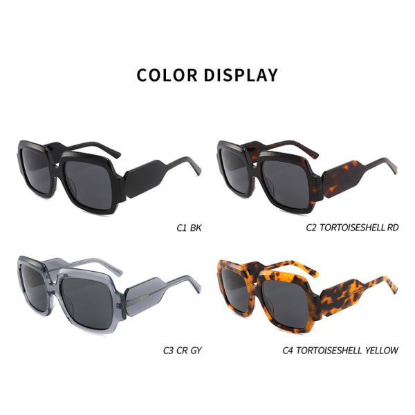 Толстые квадратные солнечные очки ацетата, ретро сверхразмерные квадратные солнечные очки ацетата рамки