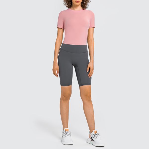 Women's Short Sleeve Crop Top Buttery Soft Stretch Breathable Quick Dry for Yoga