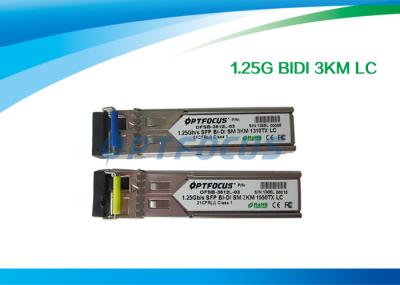 Transceptor de Gigabit Ethernet SFP/conector óticos dos Bi-Di 3km LC transceptor 1.25G da fibra ótica