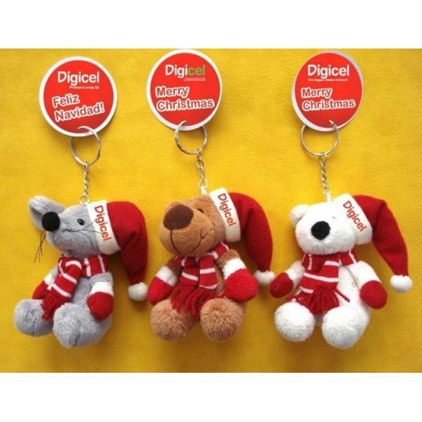 Small Hanging Teddy Bear Pendant Stuffed Keychain Christmas Plush Toys OEM