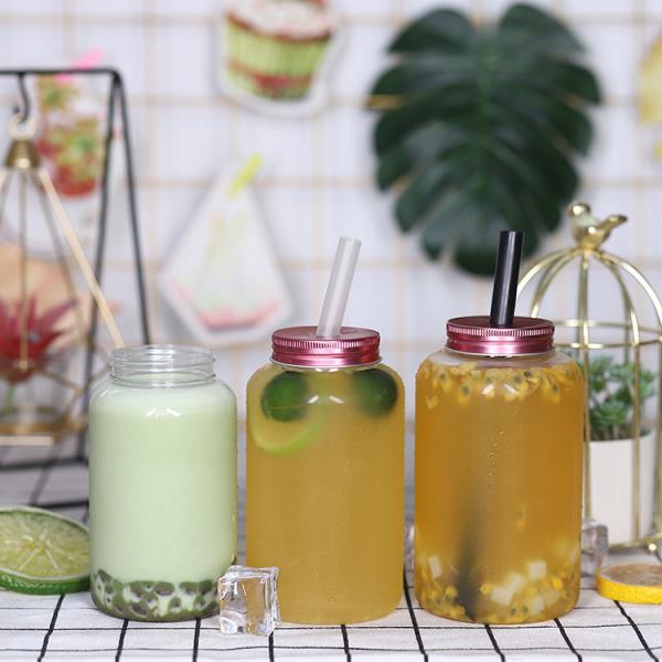Customizable Clear Plastic Milk Tea Bottles With Screw On Lid And Insulation