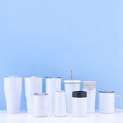 Copo de transferência de calor de aço inoxidável personalizado para sublimação de tintura caneca de café para viagem