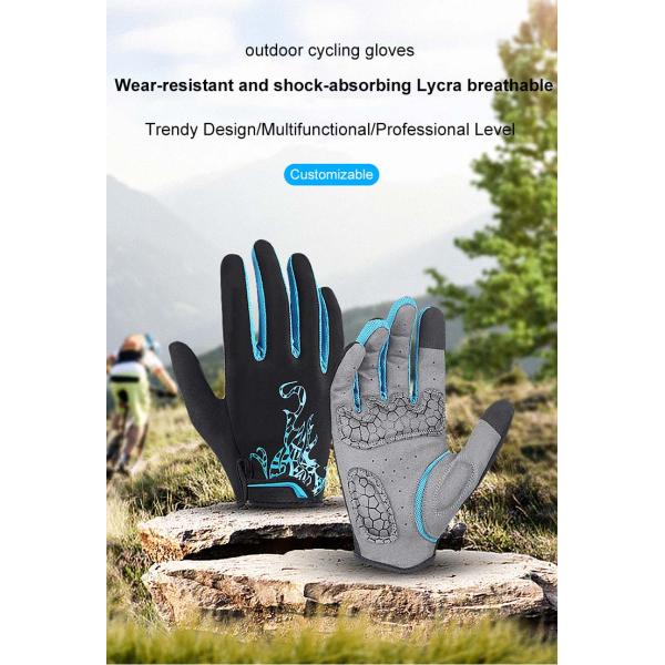 Customized Logo Outdoor Breathable Touch Screen Full Finger Motorcycle Riding Gloves
