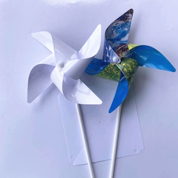 Four Corner Paper And PET Film Sublimation Pinwheel Children'S Pinwheel Toy