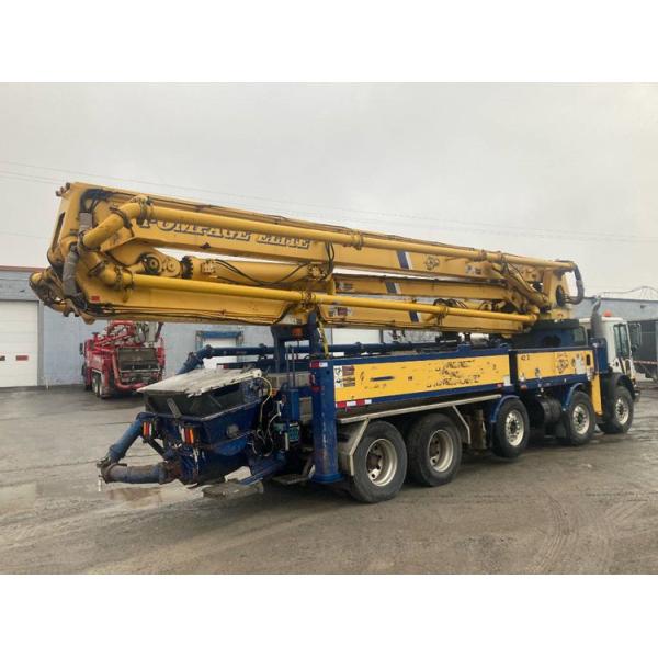 Used Sany Yellow Concrete Truck With Max. Pressure 6 - 6.6 MPa Max. Aggregate Diameter 24 - 36 Mm